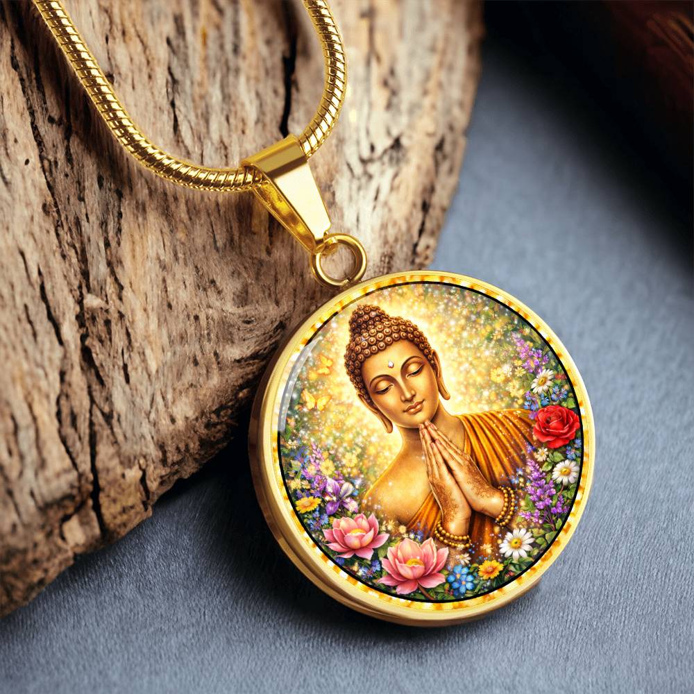 Buddha Engraved Necklace Bracelet or Keychain