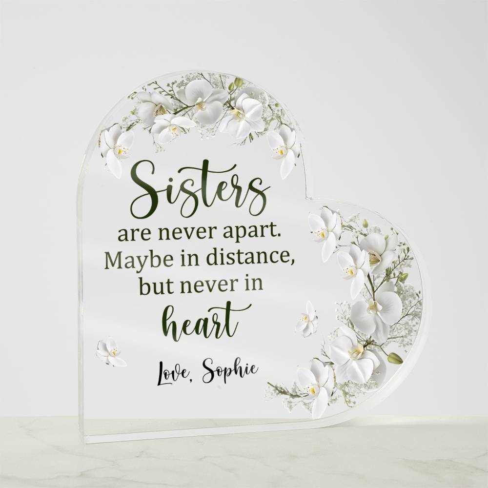 Sisters Acrylic Heart Plaque