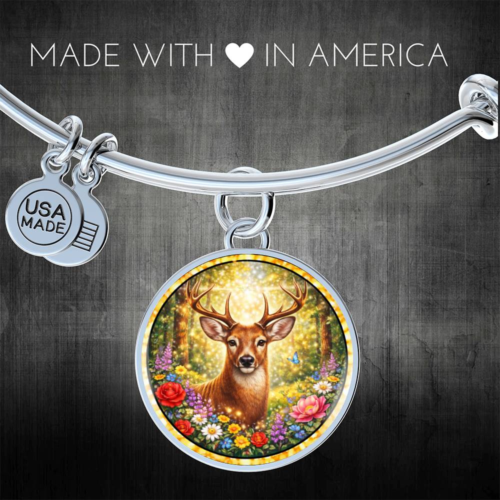 Deer Engraved Necklace Bracelet Keychain