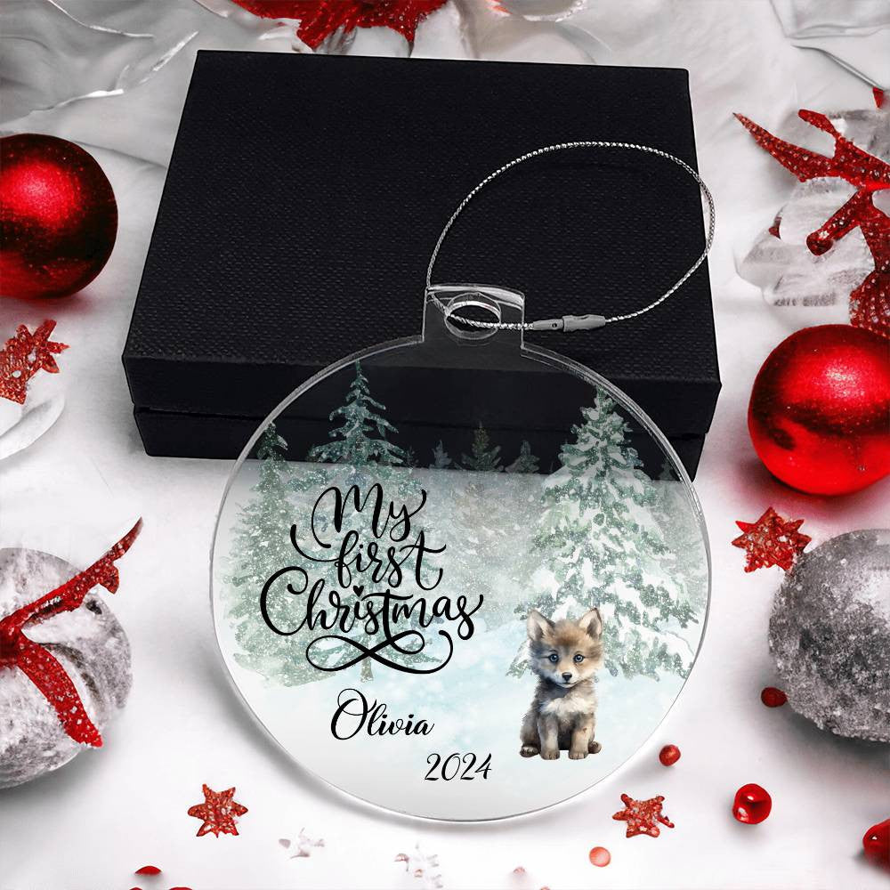 Baby 1st Christmas Fox Acrylic Ornament-[Heartfelt Family Gift]