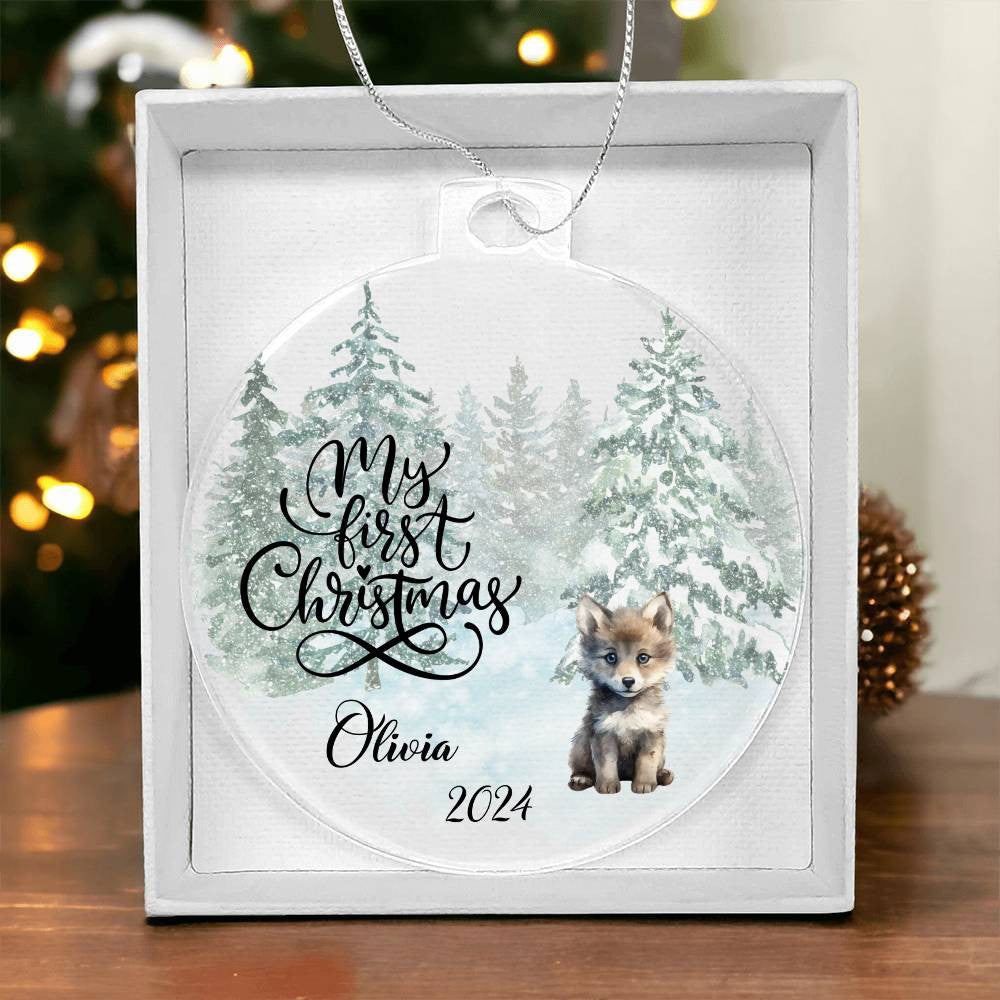 Baby 1st Christmas Fox Acrylic Ornament-[Heartfelt Family Gift]