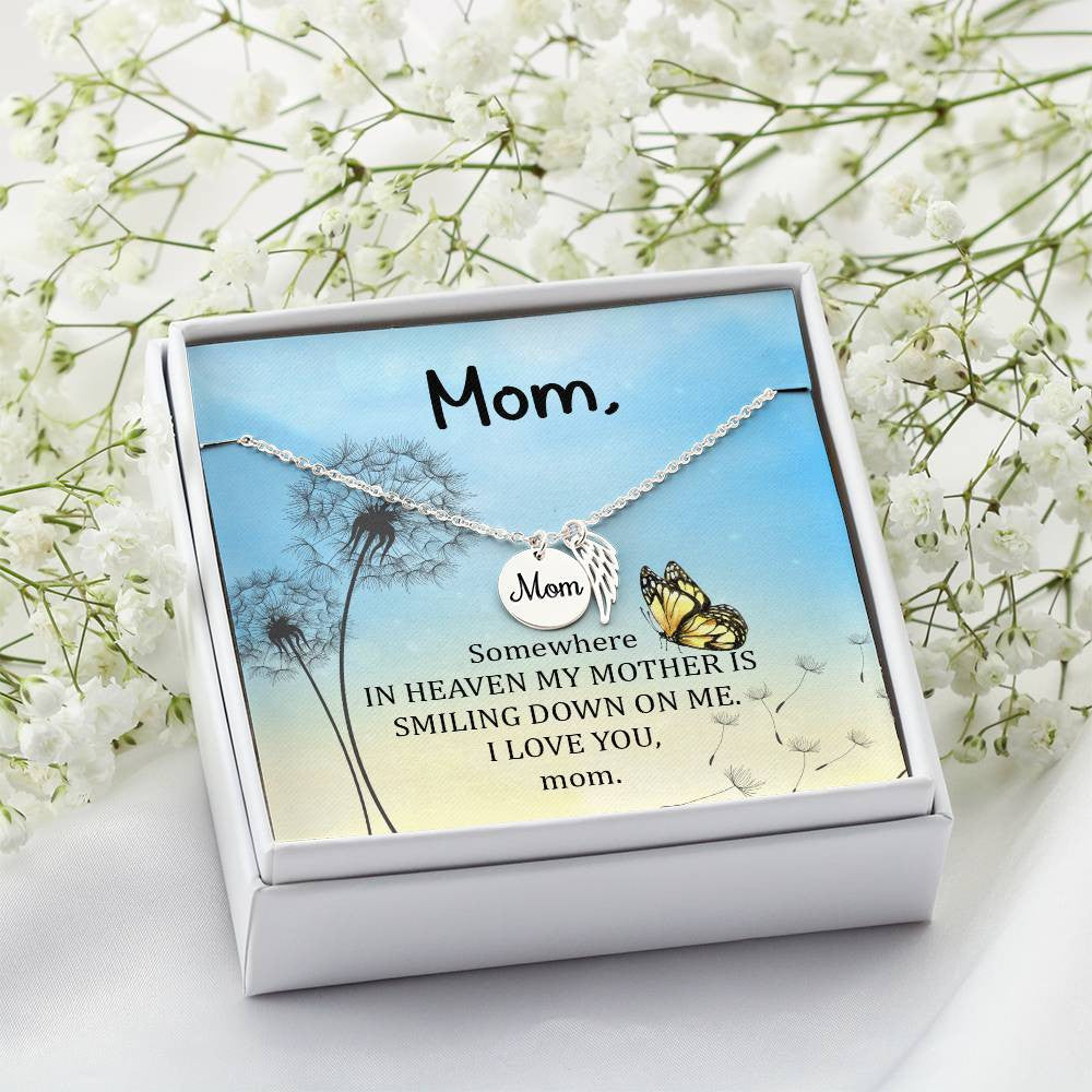 Somewhere in heaven(1) Mom Memorial Necklace-[Heartfelt Family Gift]