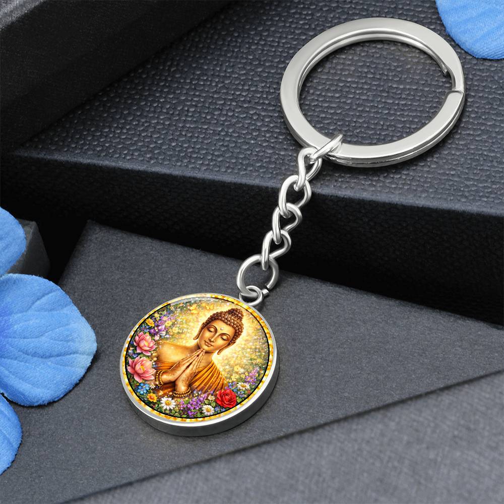 Buddha Engraved Necklace Bracelet or Keychain