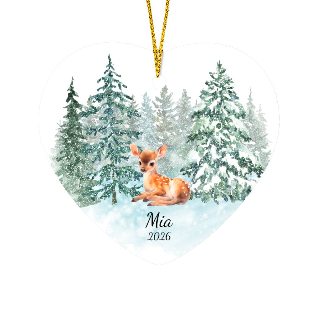 Deer Heart Christmas Ornament for Kids