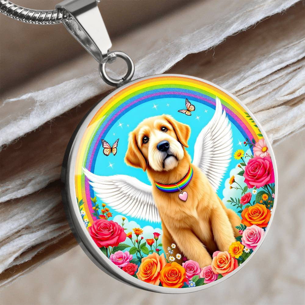 Labrador Dog Rainbow Bridge Memorial Necklace with Engraving-[Heartfelt Family Gift]