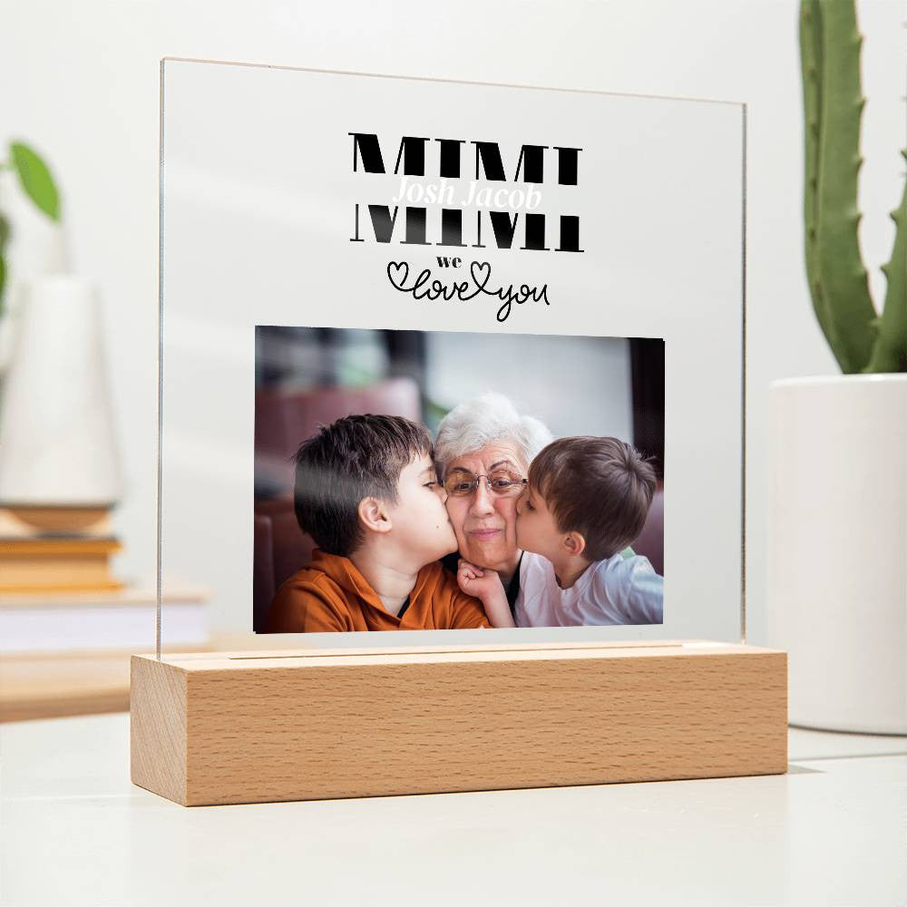 Personalized Mimi Acrylic Plaque with Grandkids Names-[Heartfelt Family Gift]