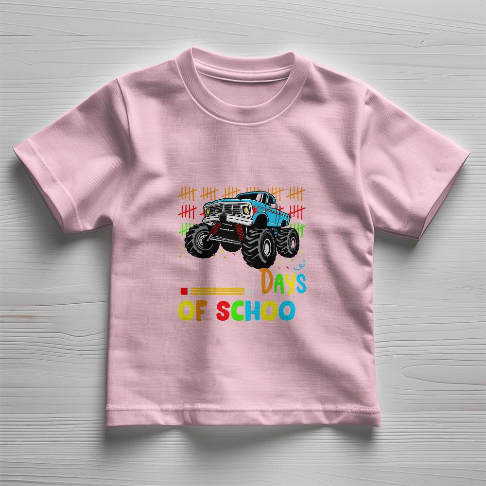 100 Days of School Truck T-shirt-[Heartfelt Family Gift]