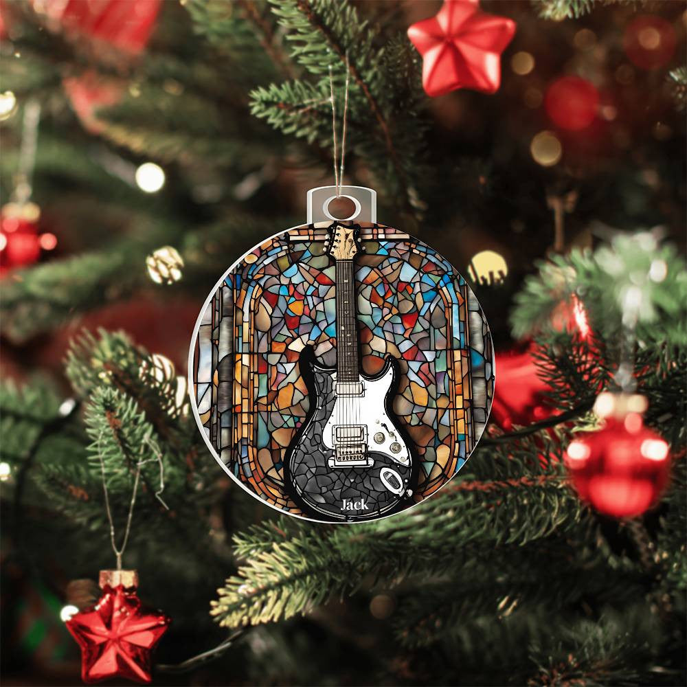 Guitar Acrylic Christmas Ornament-[Heartfelt Family Gift]