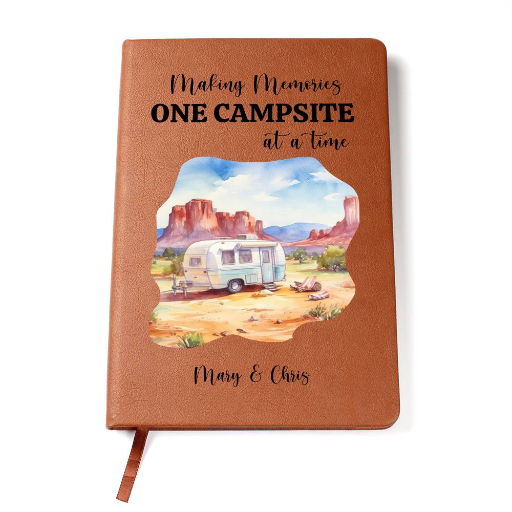 Personalized Camping Journal, Vegan Leather Journal, Custom Adventure Diary, Gift for Campers, Unique Travel Notebook, Outdoor Writing Log