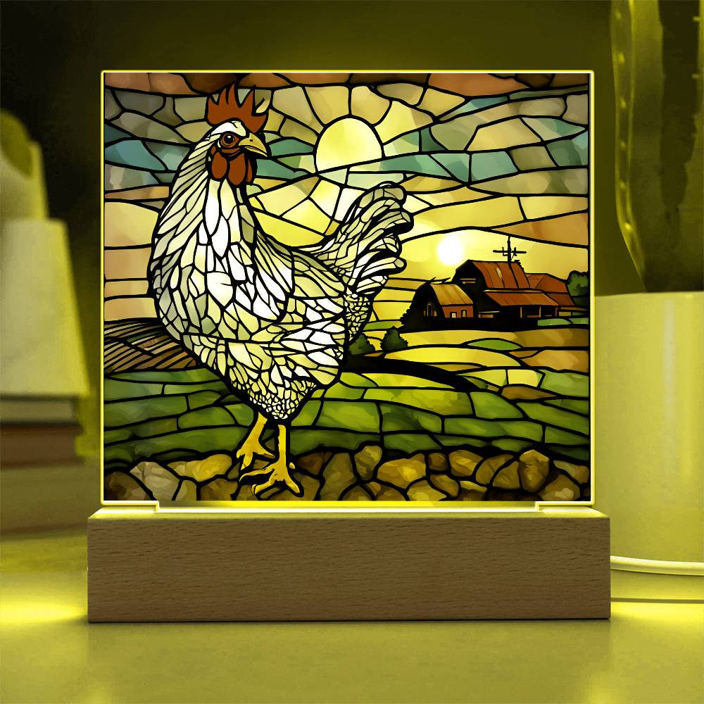 Chicken Sunrise Acrylic Plaque-[Heartfelt Family Gift]