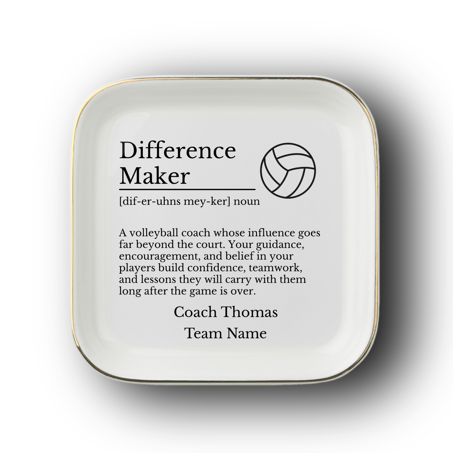 Volleyball Coach Jewelry Dish Trinket Tray