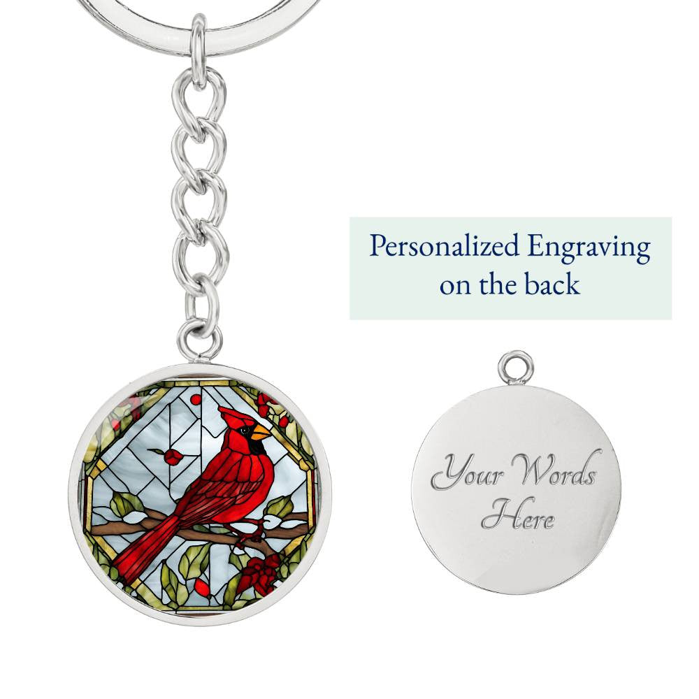 Cardinal Engraved Keychain-[Heartfelt Family Gift]