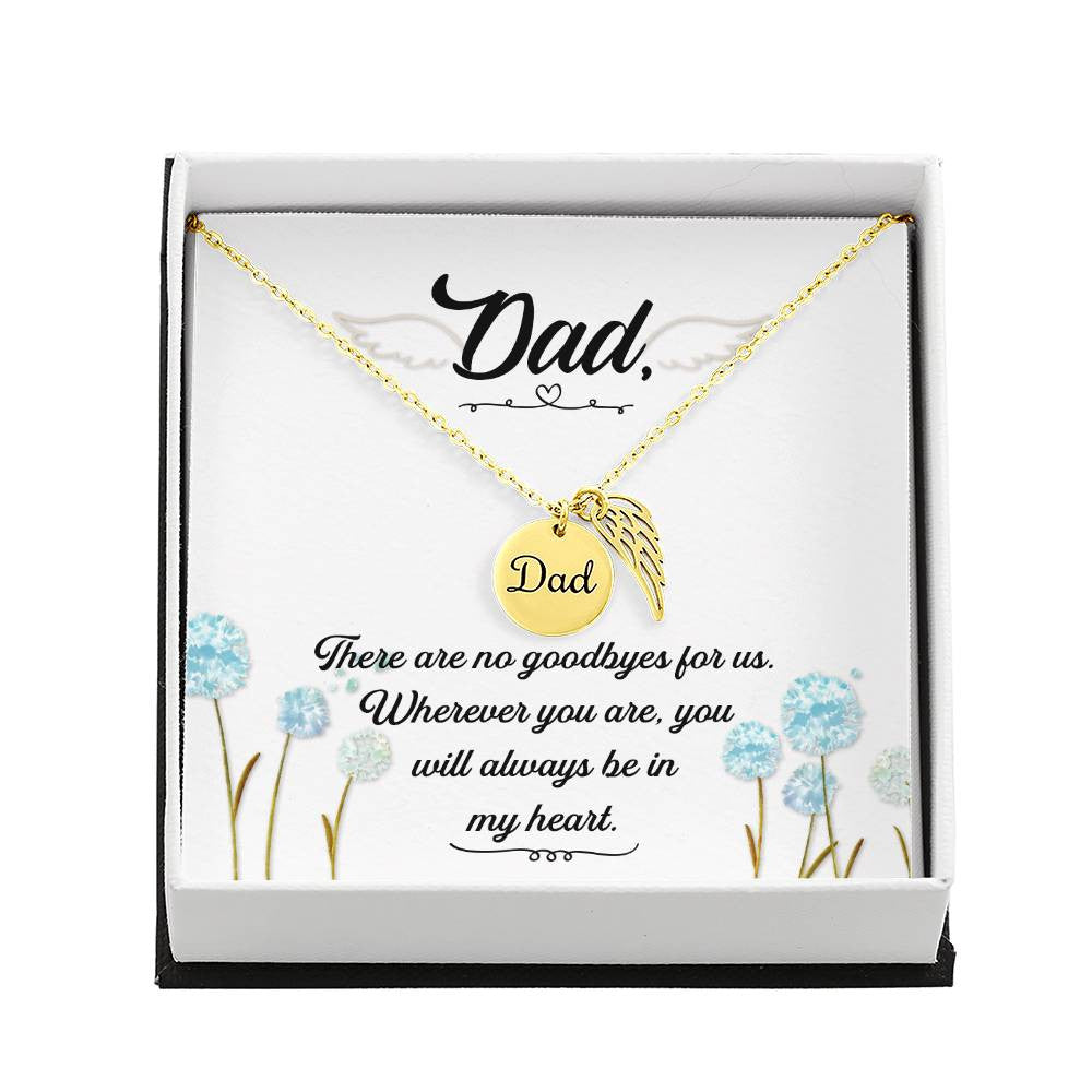 Dad  Memorial Necklace Angel Wing Charm-[Heartfelt Family Gift]