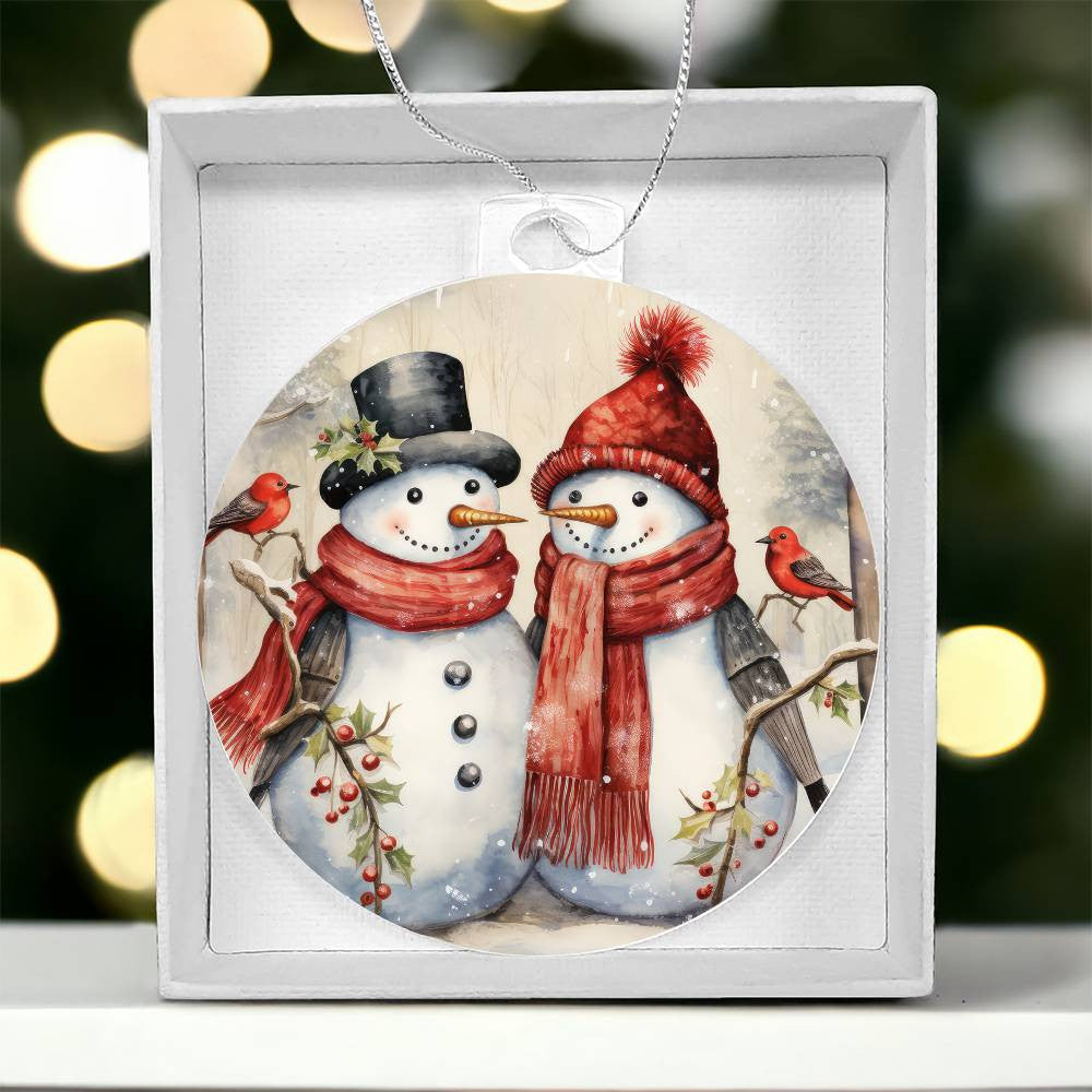 Snowman Acrylic Christmas Ornament-[Heartfelt Family Gift]
