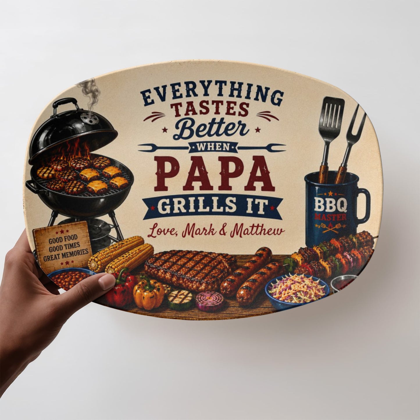 Everything Tastes Better When Dad Grills It BBQ Plate