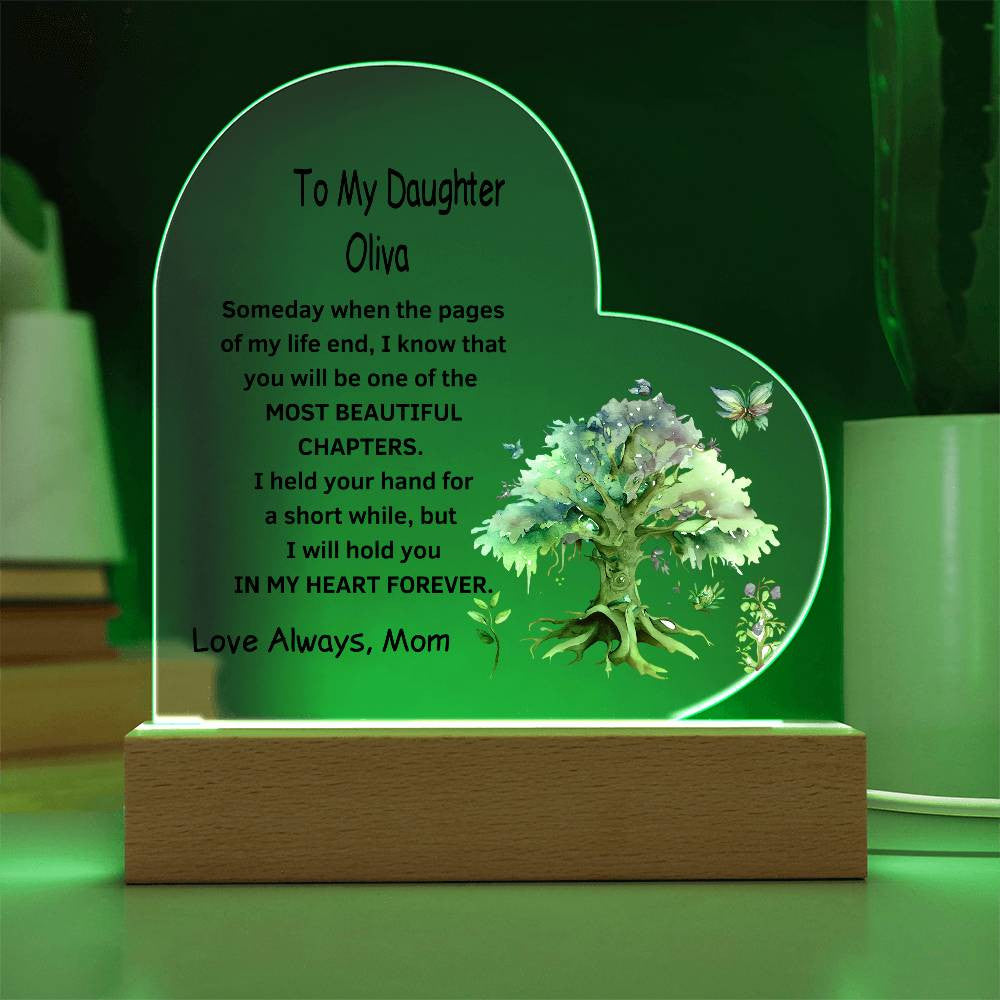 To My Daughter Personalized LED  Heart Plaque-[Heartfelt Family Gift]