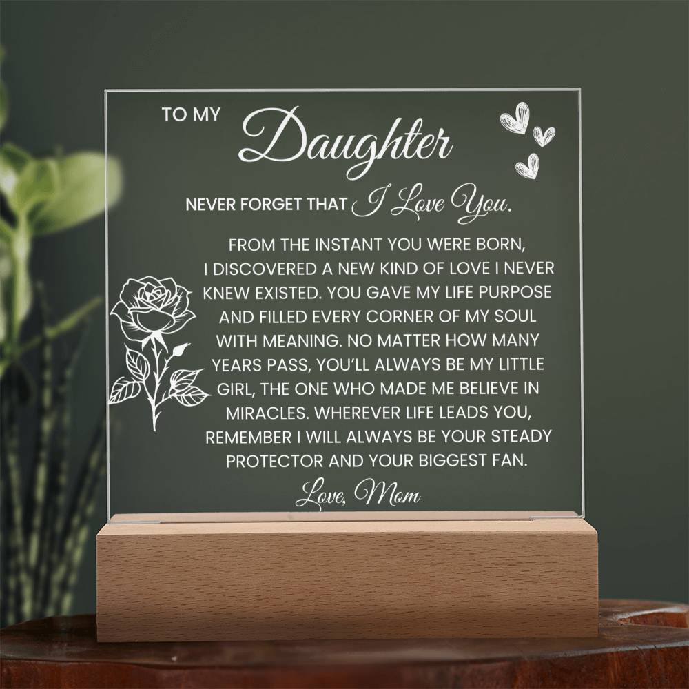 Daughter Rose Plaque Gift