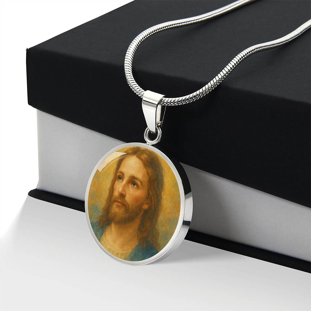 Jesus watercolor Pendant Necklace
