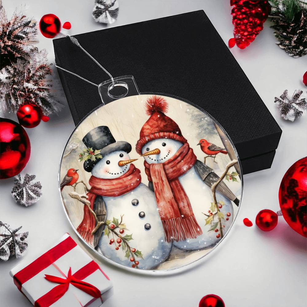 Snowman Acrylic Christmas Ornament-[Heartfelt Family Gift]