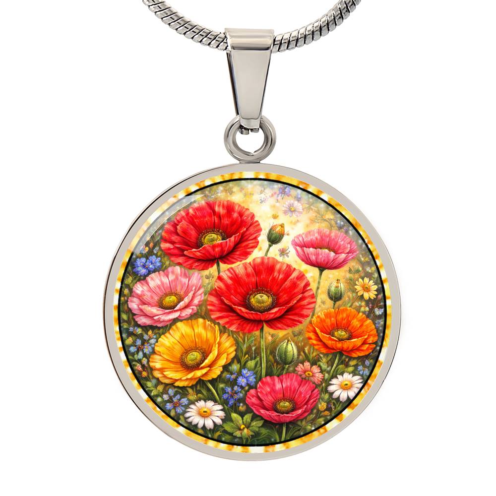 Personalized Peony Flowers Engraved Necklace Bracelet or Keychain