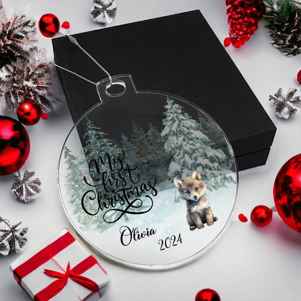 Baby 1st Christmas Fox Acrylic Ornament-[Heartfelt Family Gift]