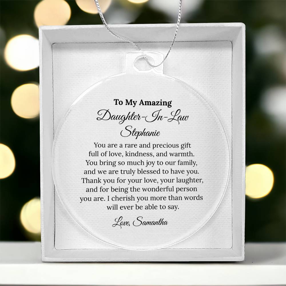 Daughter In Law Acrylic Ornament Plaque