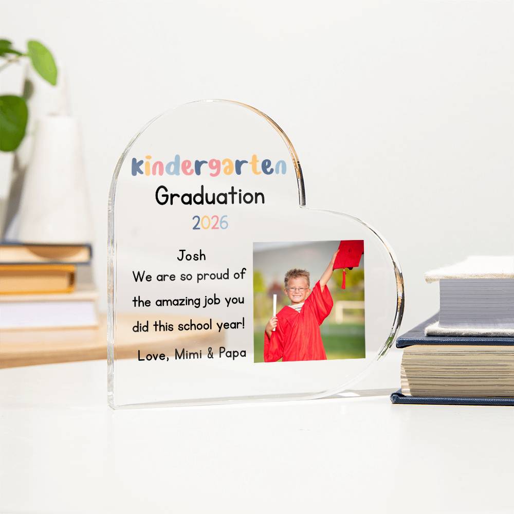 Personalized Kindergarten Graduation Heart Plaque Gift