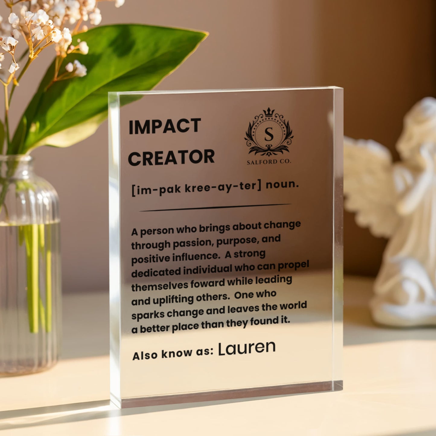 Impact Creator Acrylic Plaque with Optional Logo