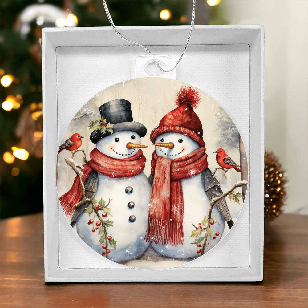 Snowman Acrylic Christmas Ornament-[Heartfelt Family Gift]