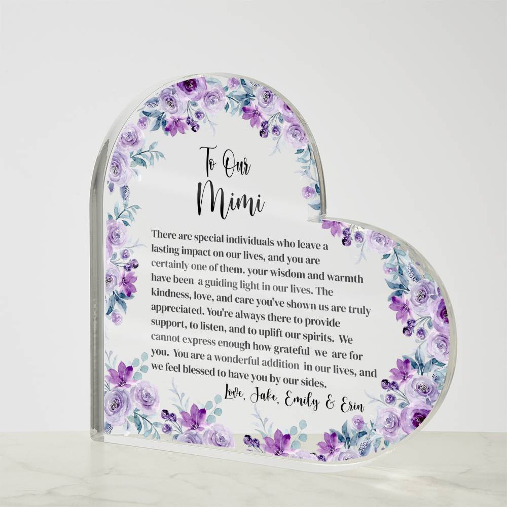 Mimi Acrylic Heart Block