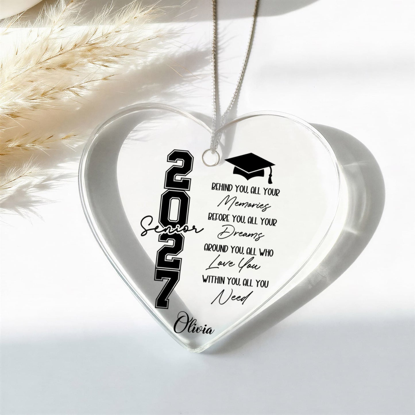 Class of 2027 Graduation Acrylic Heart Ornament