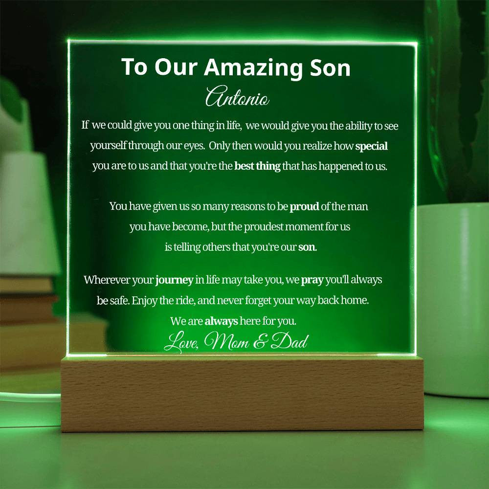Son Plaque Gift from Mom and Dad-[Heartfelt Family Gift]