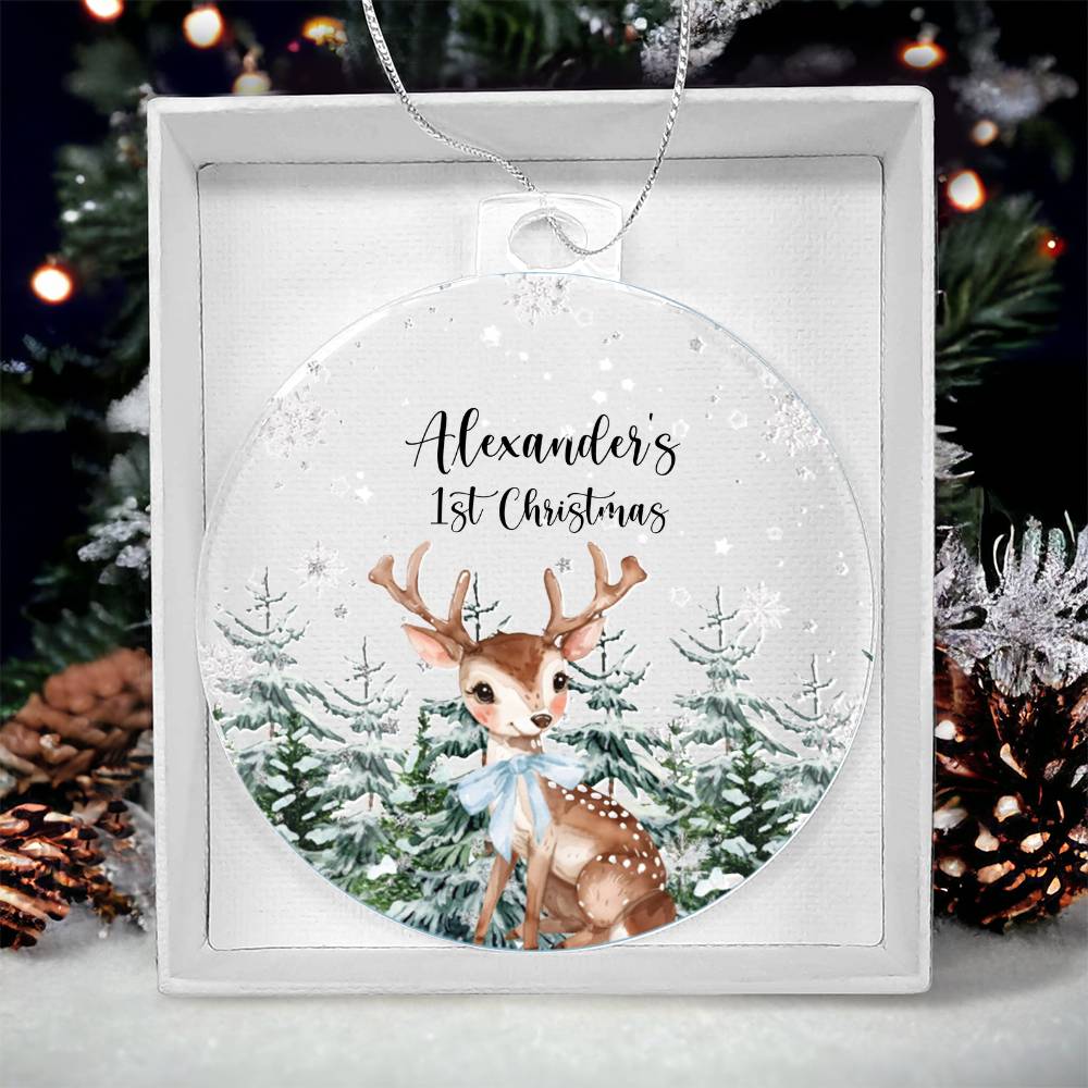 Baby's First Christmas Acrylic Ornament, Personalized Keepsake Gift, Newborn Holiday Decor, Custom Tree Decoration