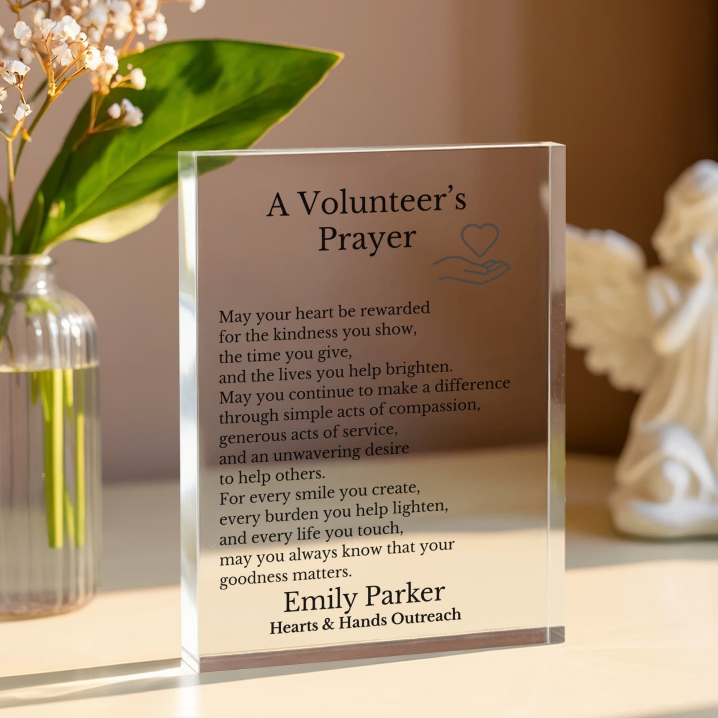 A Volunteer's Prayer Plaque Gift