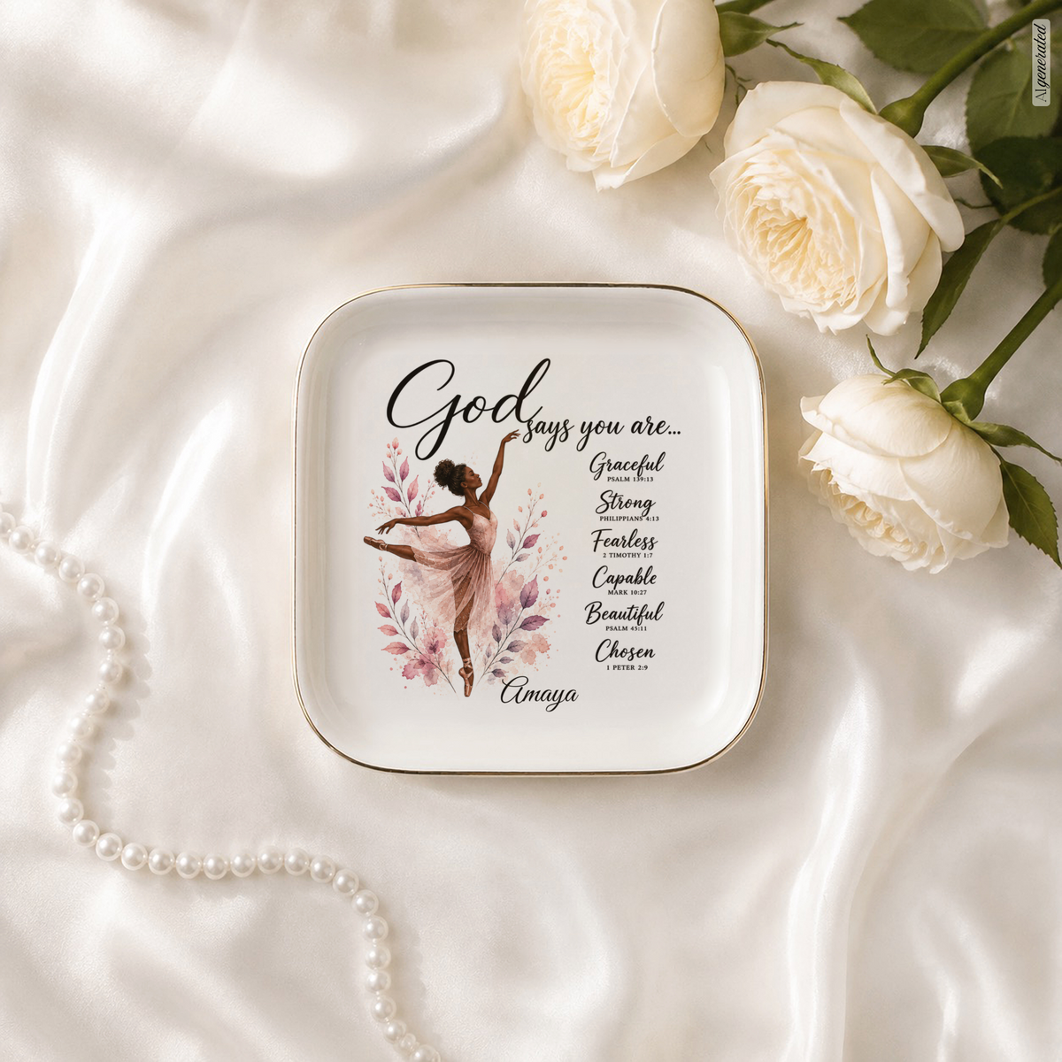 Dance Christian Jewelry Dish Trinket Tray