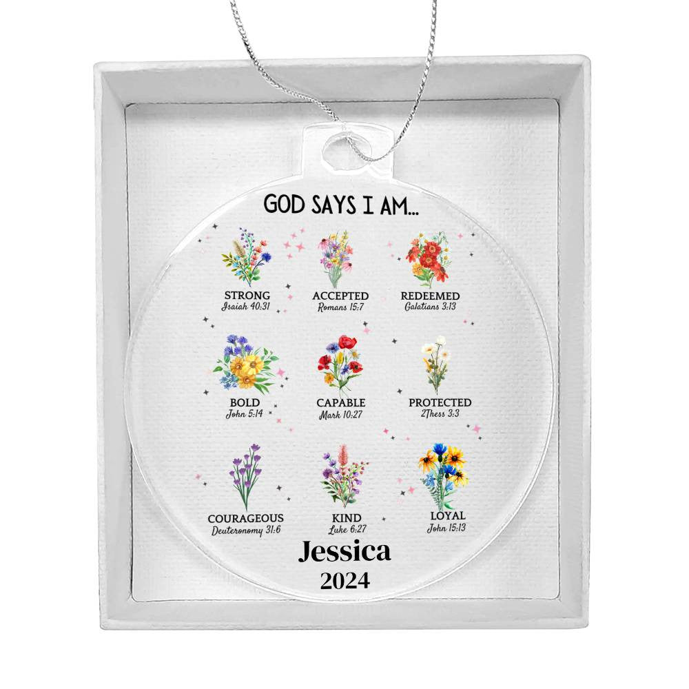 God Says I Am Wildflower Ornament-[Heartfelt Family Gift]