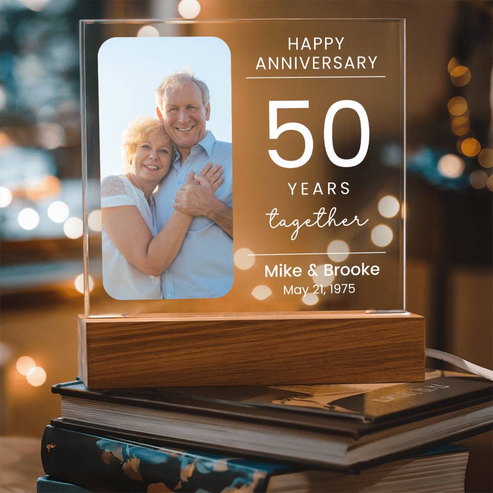 50th Wedding Anniversary Lighted Plaque