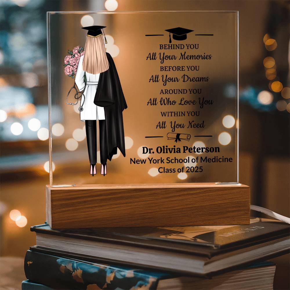 Personalized Medical School Pinning Ceremony Acrylic Plaque