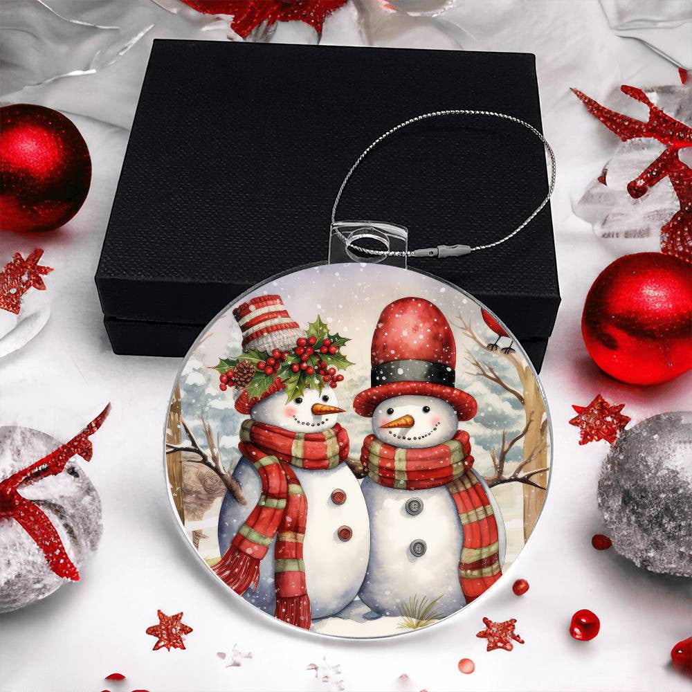 Snowman Acrylic Christmas Ornament-[Heartfelt Family Gift]