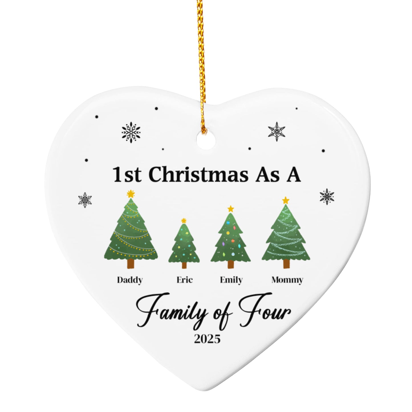 1st Christmas As  Family of Four Ornament