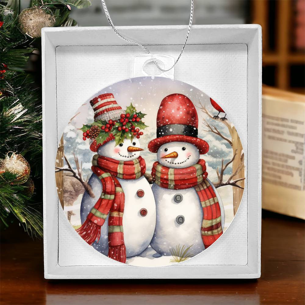 Snowman Acrylic Christmas Ornament-[Heartfelt Family Gift]