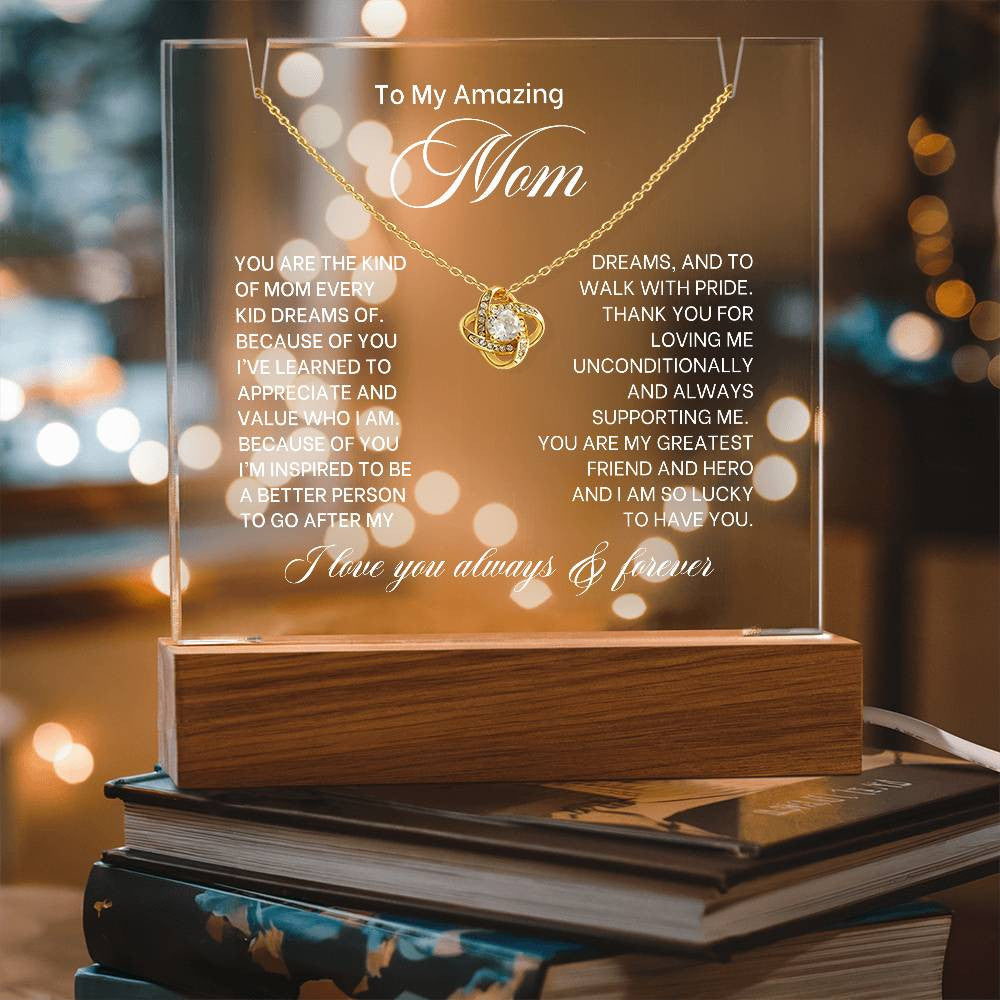 Mom Lighted Jewelry Holder with Necklace Gift Set-[Heartfelt Family Gift]