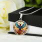 Rising Phoenix Round Pendant Necklace in Gold or silver-[Heartfelt Family Gift]