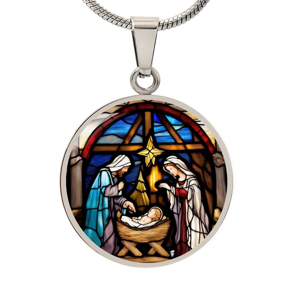 Baby Jesus Mary Joseph Manager Christmas Necklace-[Heartfelt Family Gift]