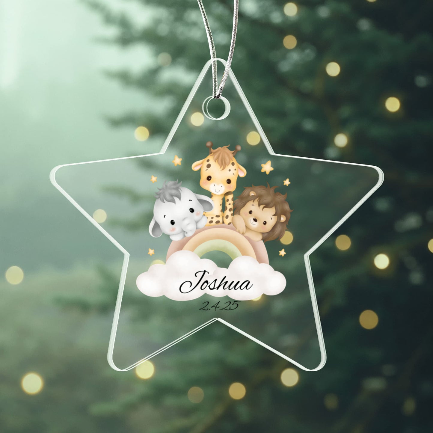 Baby Safari Animal Heart Ornament