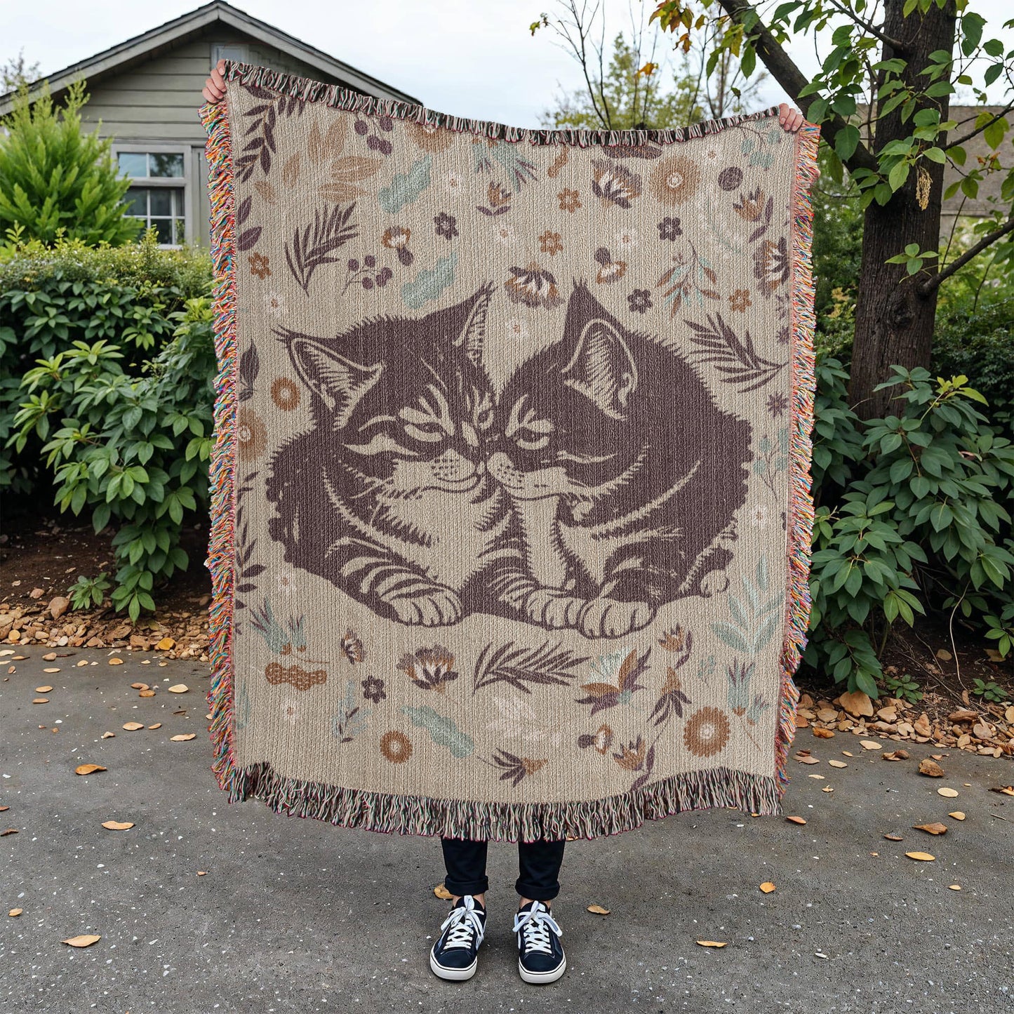 Cat Blanket Heirloom Woven Blanket 50x60-[Heartfelt Family Gift]