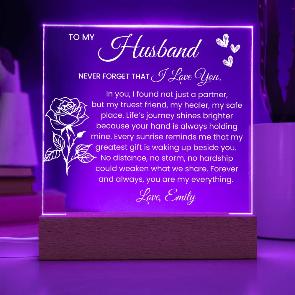 Romantic Acrylic Gift Plaque for Husband