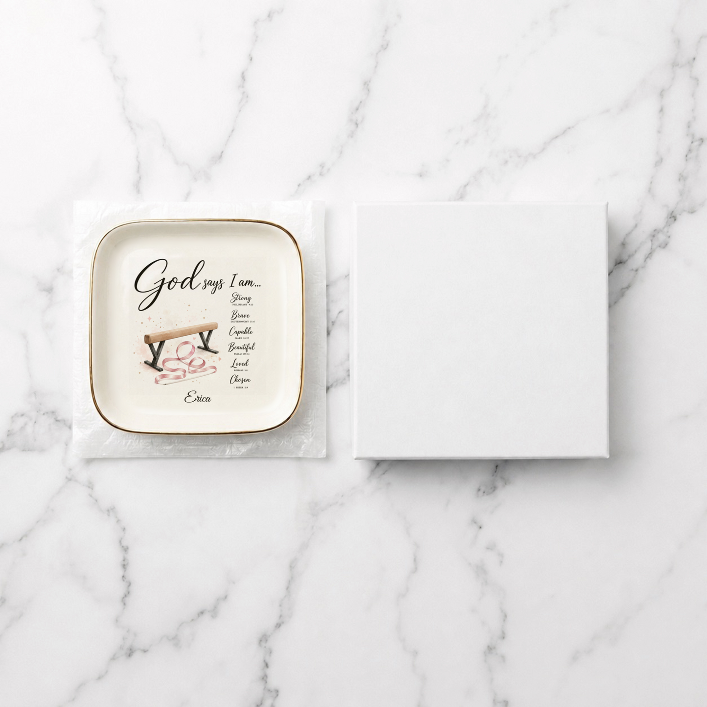 Gymnastics Christian Jewelry Dish