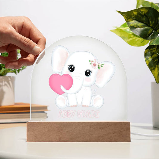 Elephant Night light, Nursery Decor, Custom Name Kids Room Decor, Personalized Gift for Newborn, Unique Baby Shower Gift, New Baby Gift for Girl Boy-[Heartfelt Family Gift]