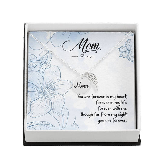 Forever in My Heart Mom Memorial Necklace - Personalized-[Heartfelt Family Gift]